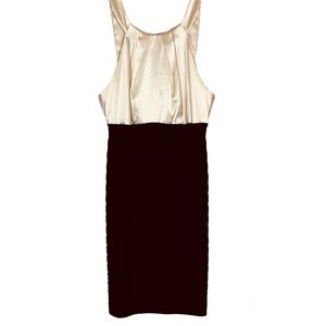 Caché cocktail dress, satin cream and black. Women’s size M